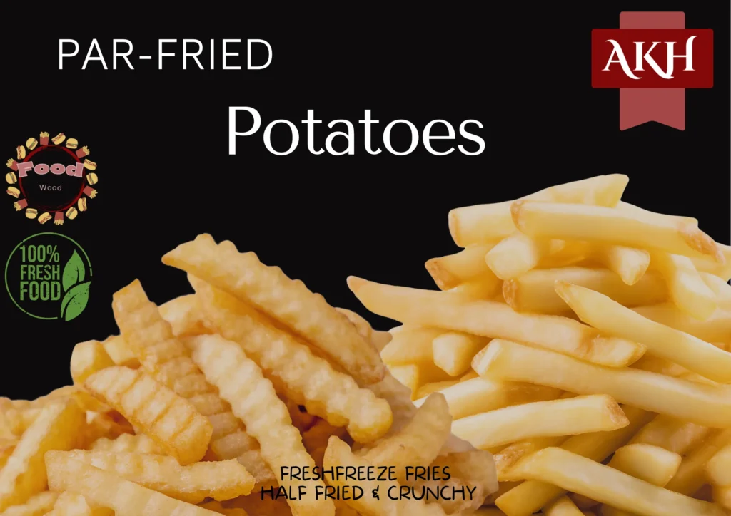Par-fried frozen potatoes ready for export to Arab countries with premium quality and great taste.